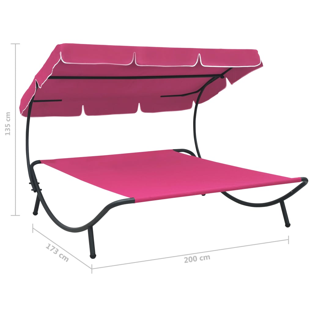 Outdoor Lounge Bed with Canopy