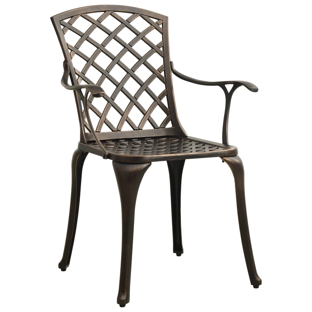 Crosshatch Garden Chairs in Cast Aluminium - 2 pcs