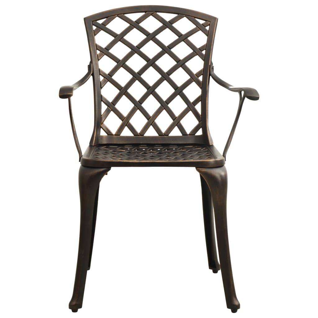 Crosshatch Garden Chairs in Cast Aluminium - 2 pcs