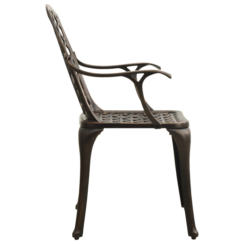 Crosshatch Garden Chairs in Cast Aluminium - 2 pcs