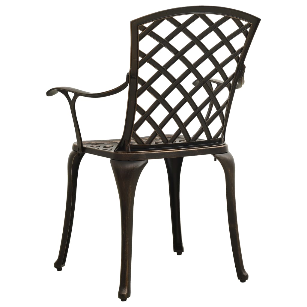 Crosshatch Garden Chairs in Cast Aluminium - 2 pcs