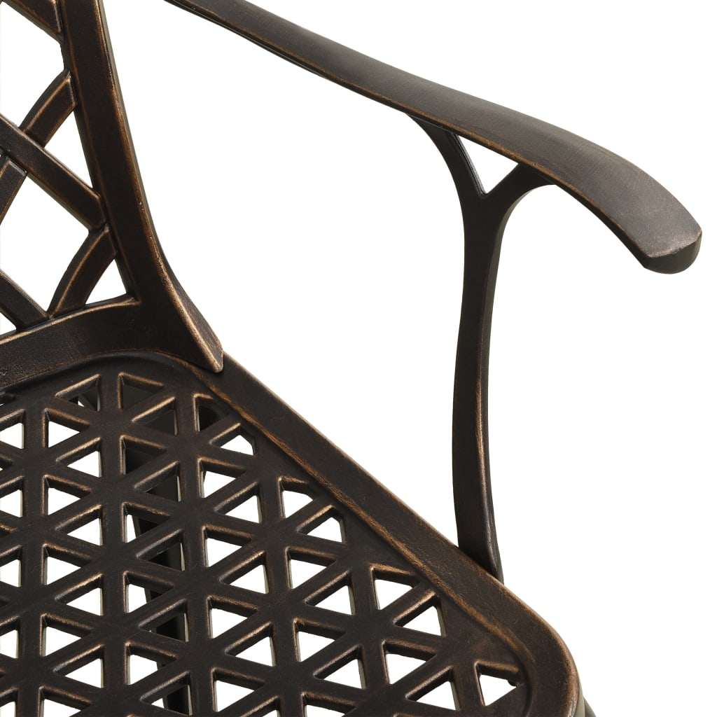 Crosshatch Garden Chairs in Cast Aluminium - 2 pcs