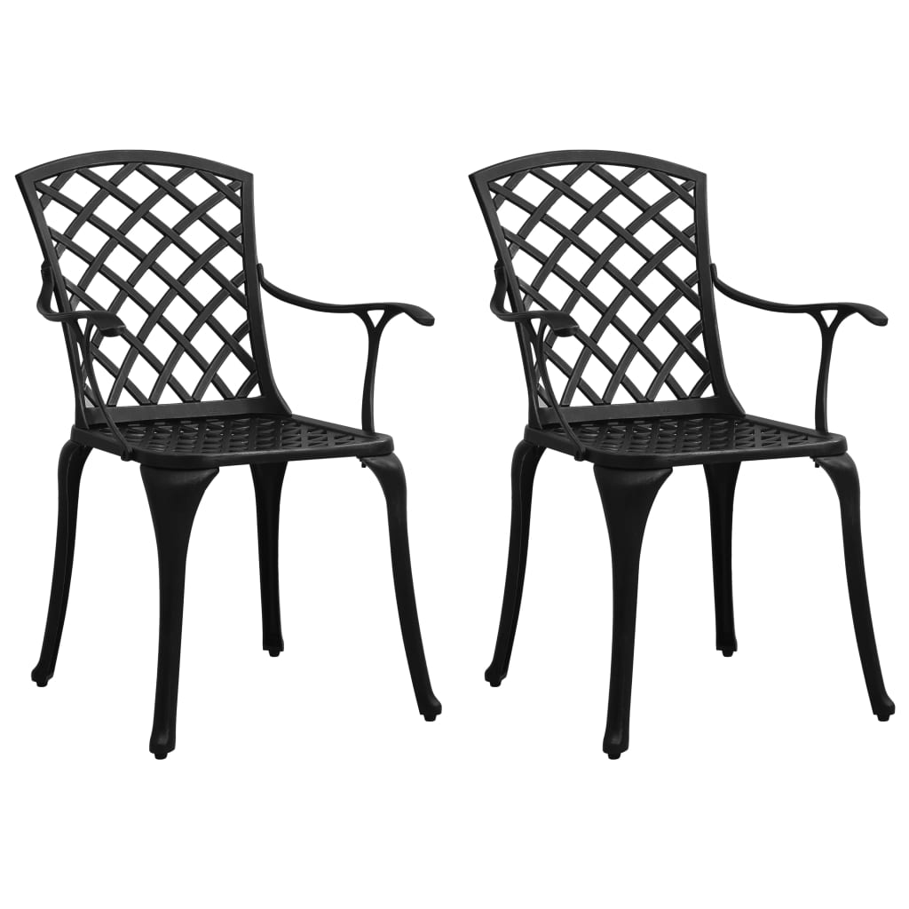 Crosshatch Garden Chairs in Cast Aluminium - 2 pcs
