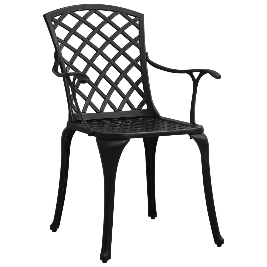 Crosshatch Garden Chairs in Cast Aluminium - 2 pcs