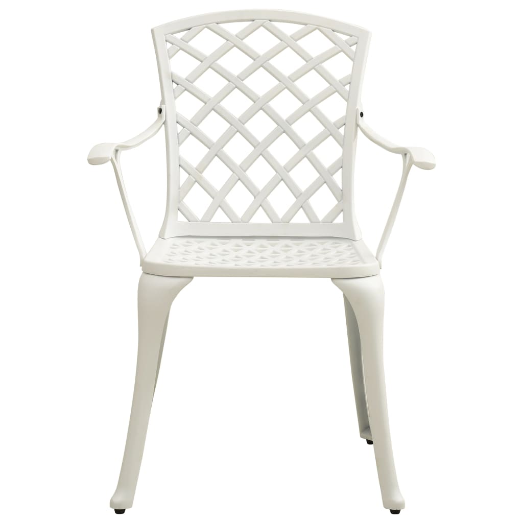 Crosshatch Garden Chairs in Cast Aluminium - 2 pcs