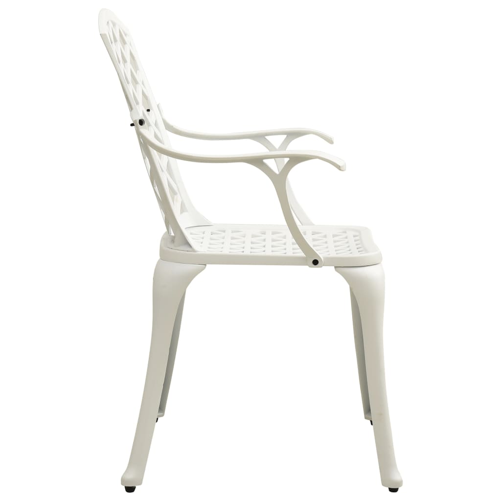 Crosshatch Garden Chairs in Cast Aluminium - 2 pcs