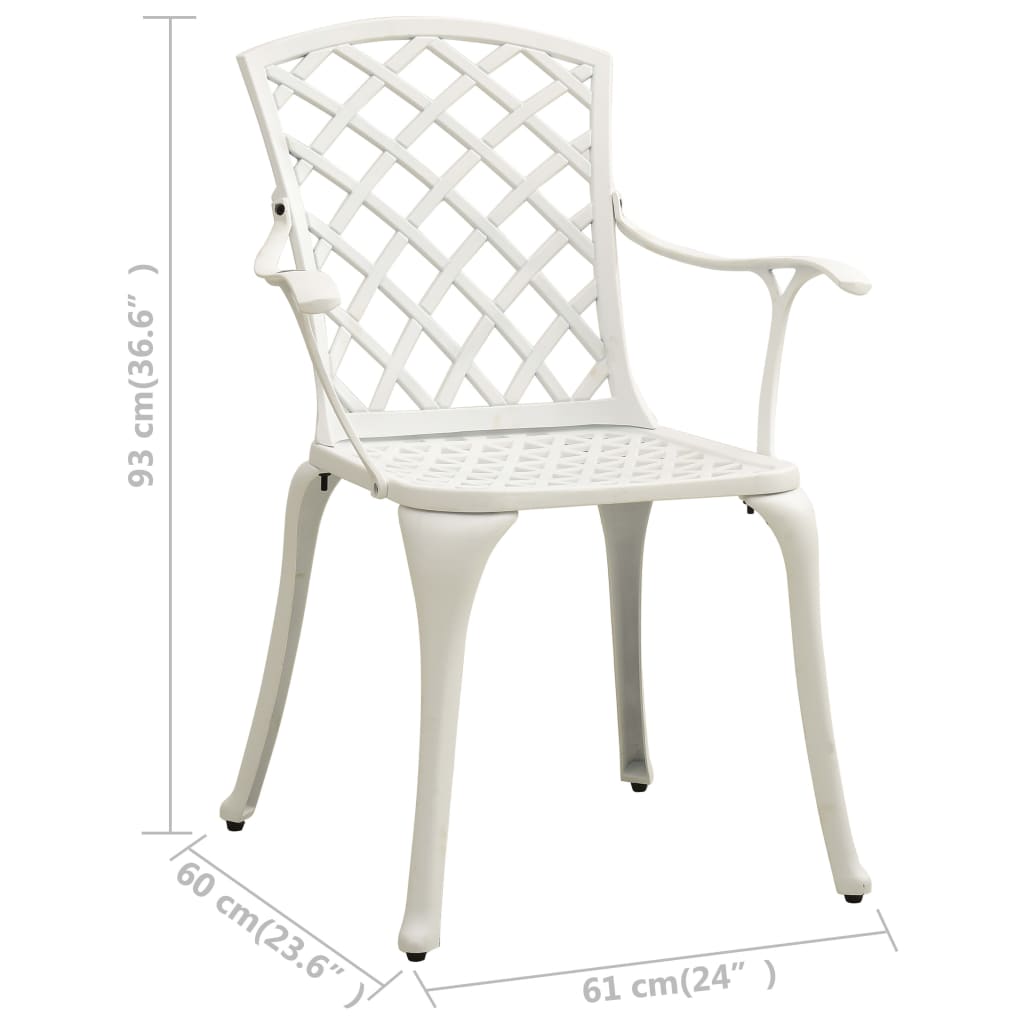 Crosshatch Garden Chairs in Cast Aluminium - 2 pcs