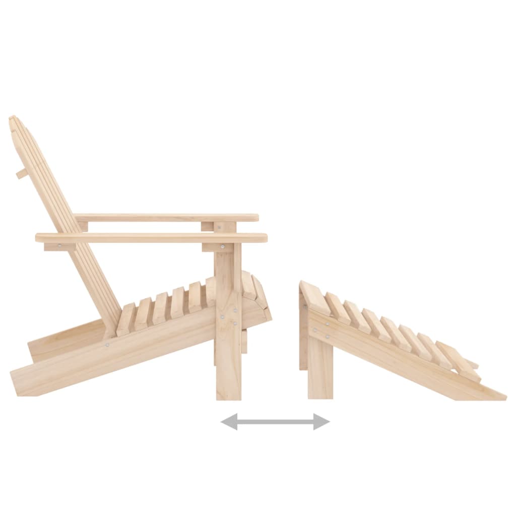 Solid Fir Adirondack Chair with Ottoman