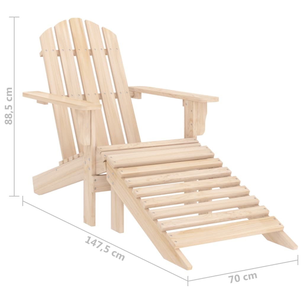 Solid Fir Adirondack Chair with Ottoman