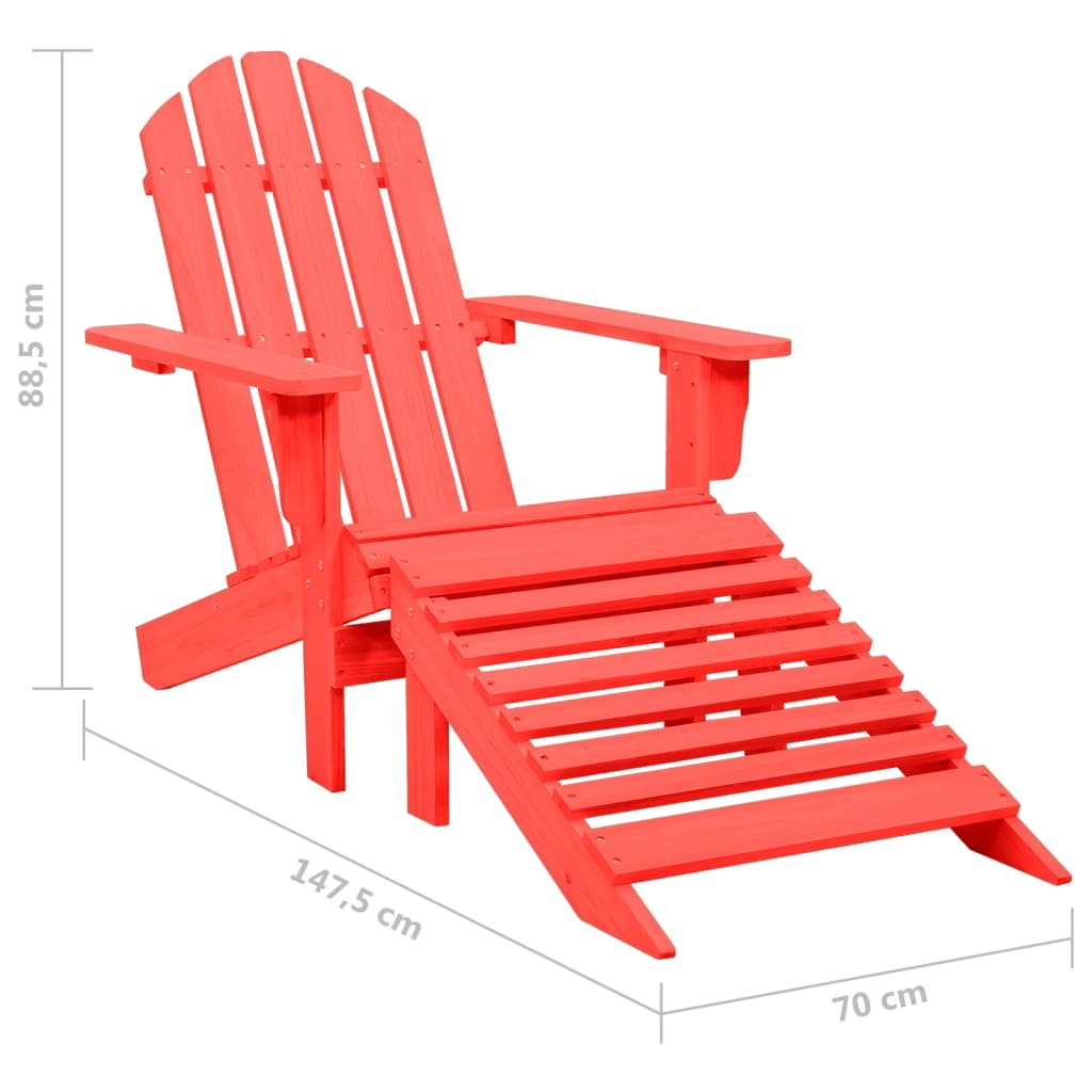 Solid Fir Adirondack Chair with Ottoman