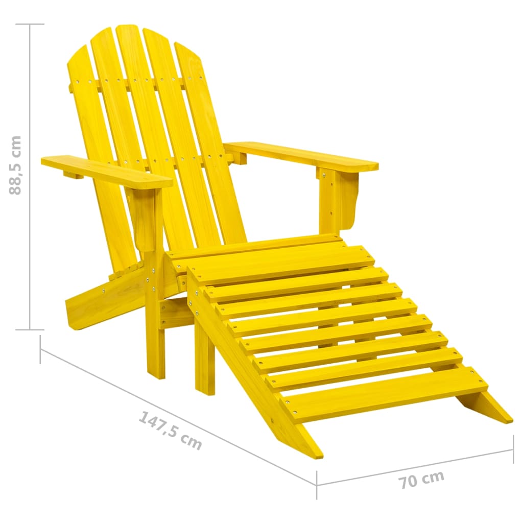 Solid Fir Adirondack Chair with Ottoman