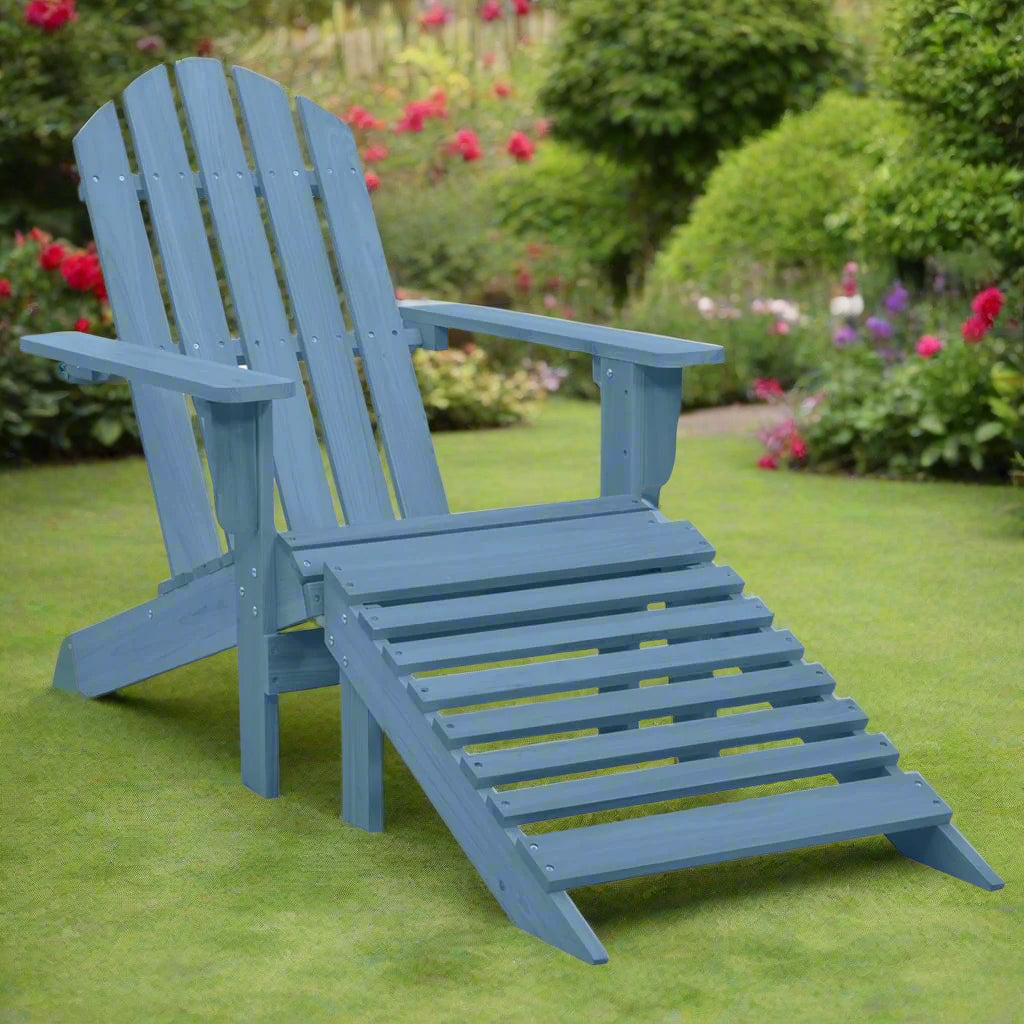 Solid Fir Adirondack Chair with Ottoman