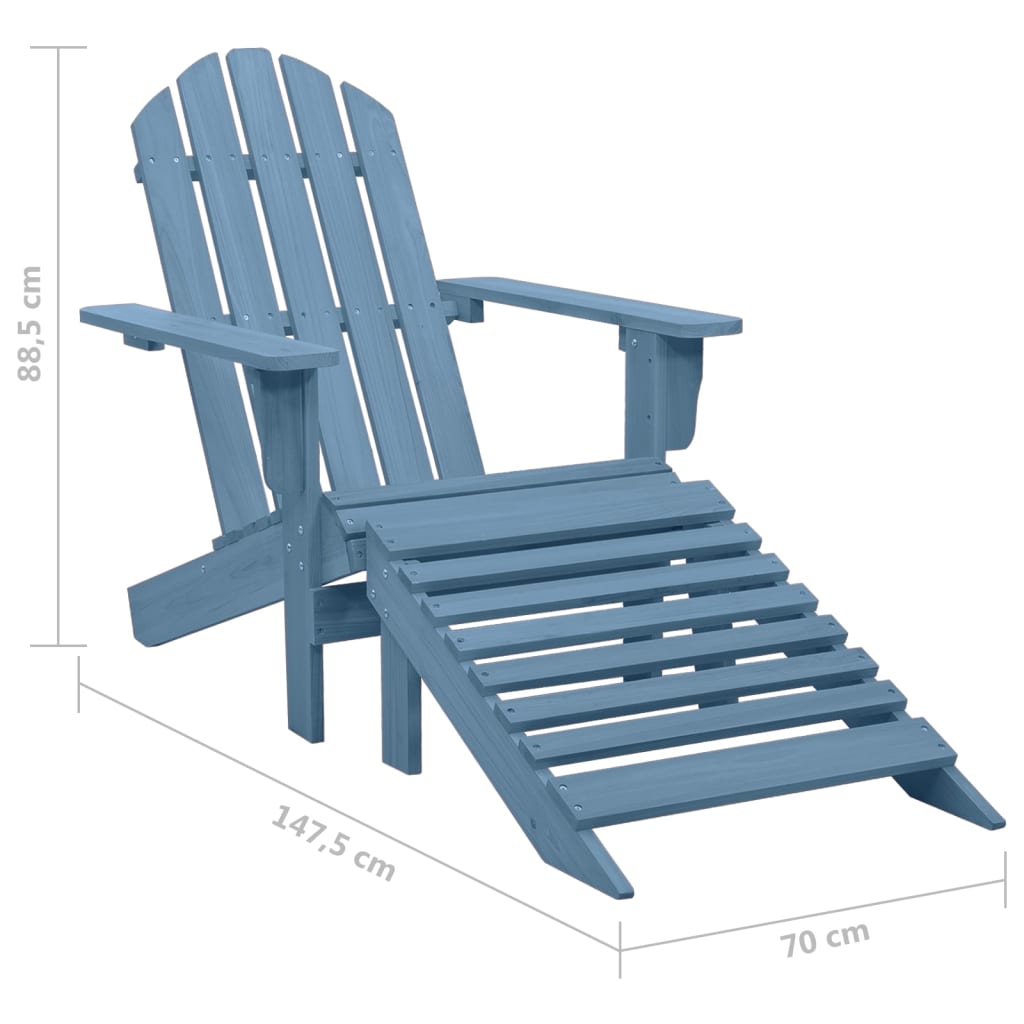 Solid Fir Adirondack Chair with Ottoman
