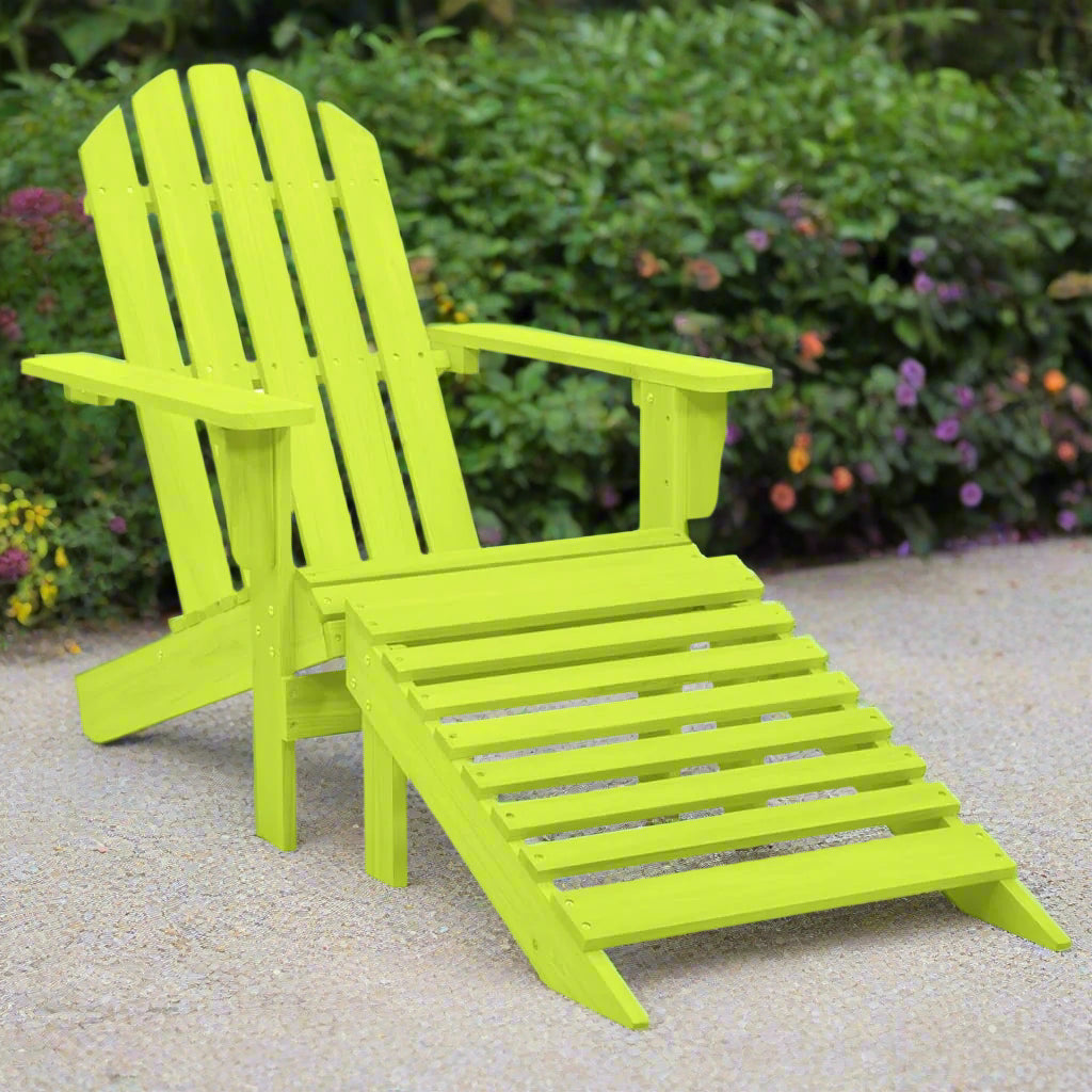 Solid Fir Adirondack Chair with Ottoman
