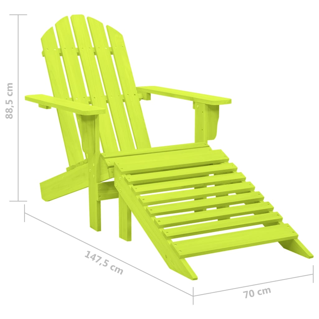 Solid Fir Adirondack Chair with Ottoman