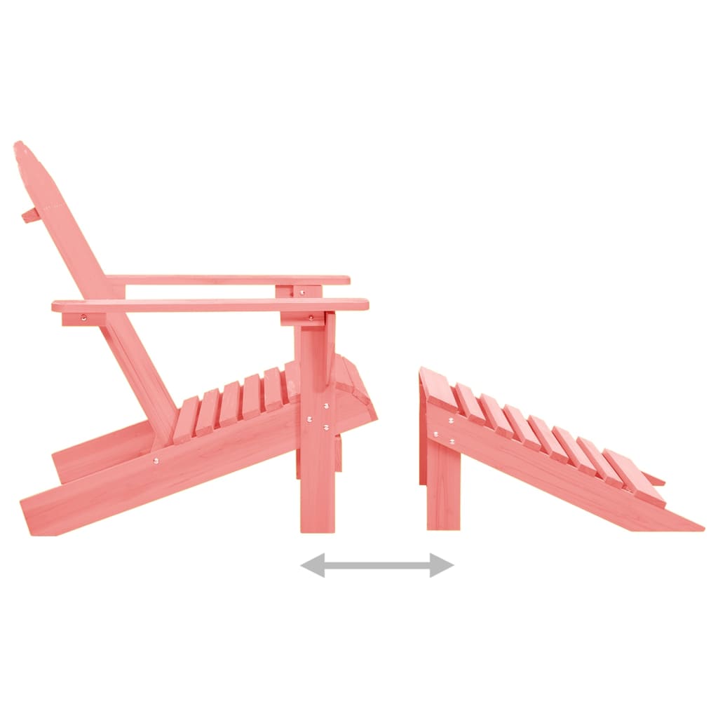 Solid Fir Adirondack Chair with Ottoman