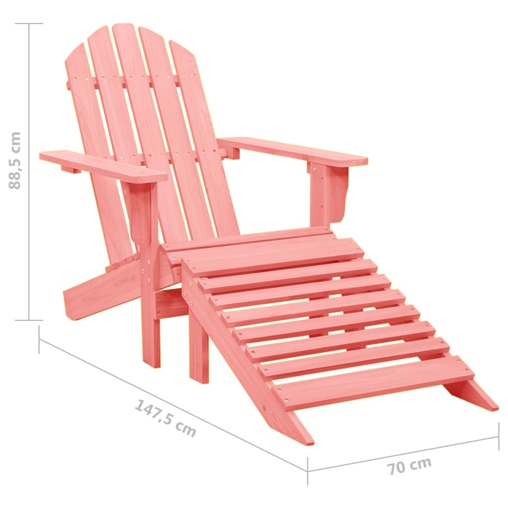 Solid Fir Adirondack Chair with Ottoman