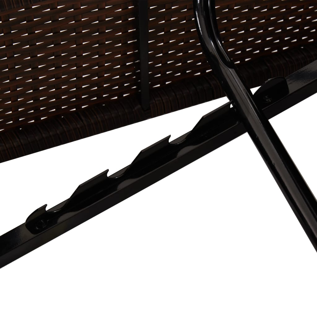 Rattan Sun Lounger with Cushion and Tea Table
