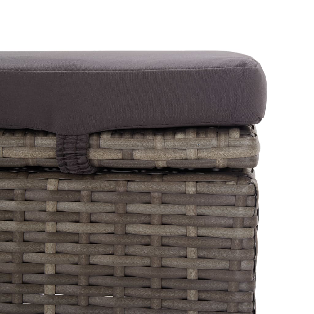 Sun Lounger with Canopy and Cushion in Poly Rattan