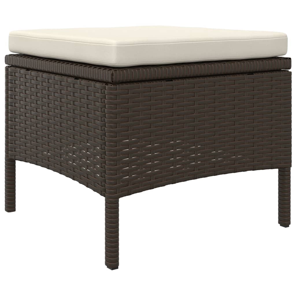 Rattan 2-Seater Garden Sofa with Table and Stools