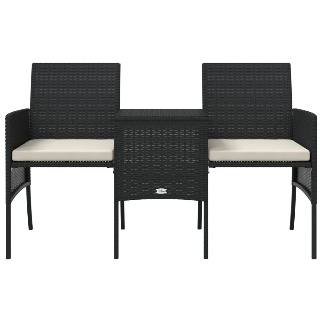 Rattan 2-Seater Garden Sofa with Table and Stools