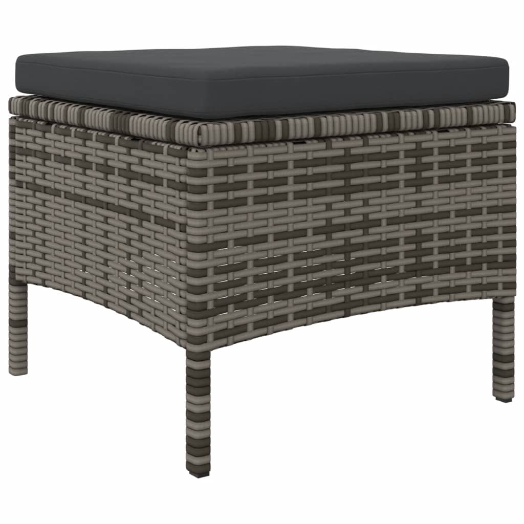 Rattan 2-Seater Garden Sofa with Table and Stools