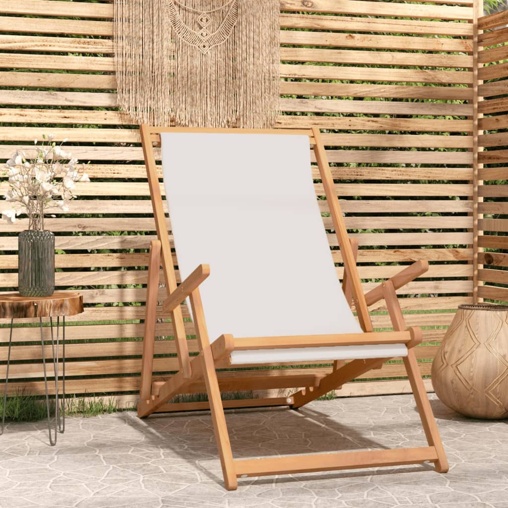 Folding Beach Chair Solid Wood Teak
