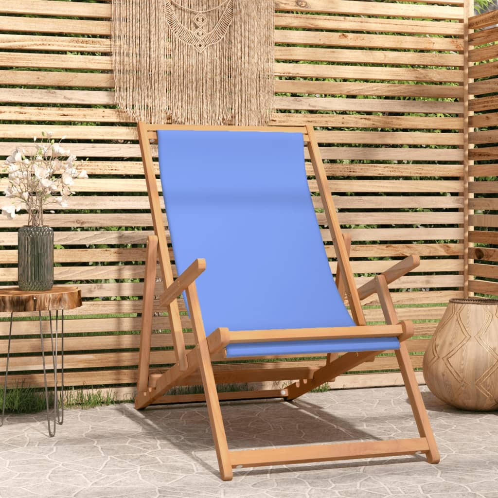 Folding Beach Chair Solid Wood Teak