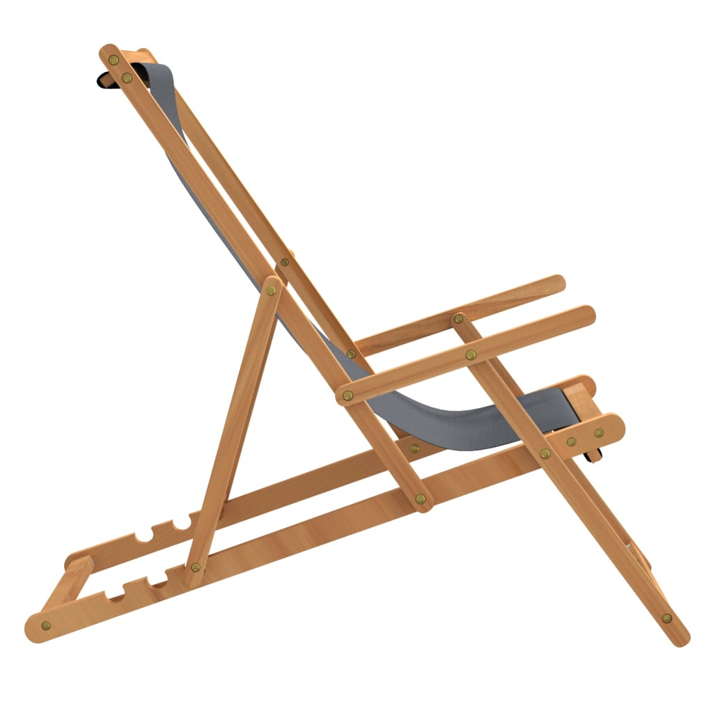 Folding Beach Chair Solid Wood Teak
