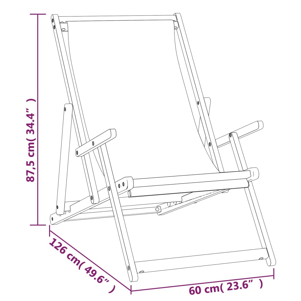 Folding Beach Chair Solid Wood Teak