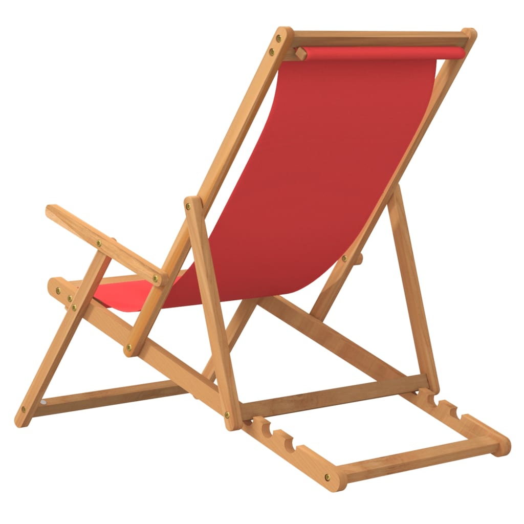 Folding Beach Chair Solid Wood Teak