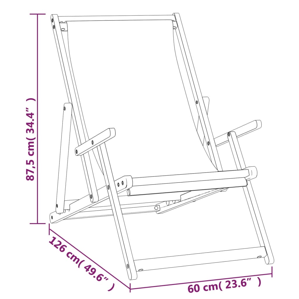 Folding Beach Chair Solid Wood Teak
