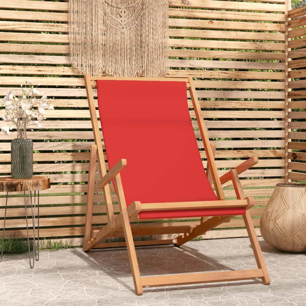 Folding Beach Chair Solid Wood Teak