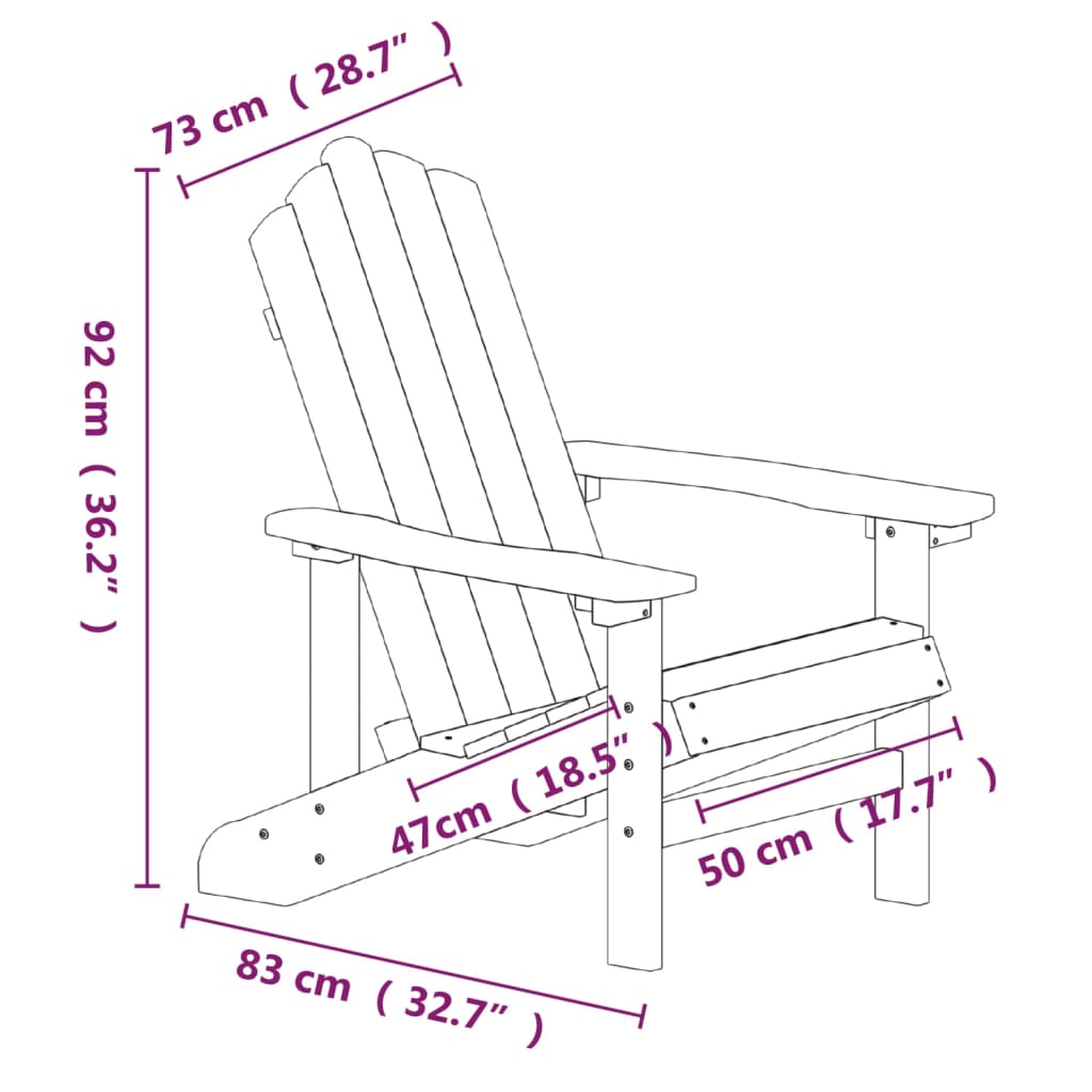 Garden Adirondack Chair with Table HDPE