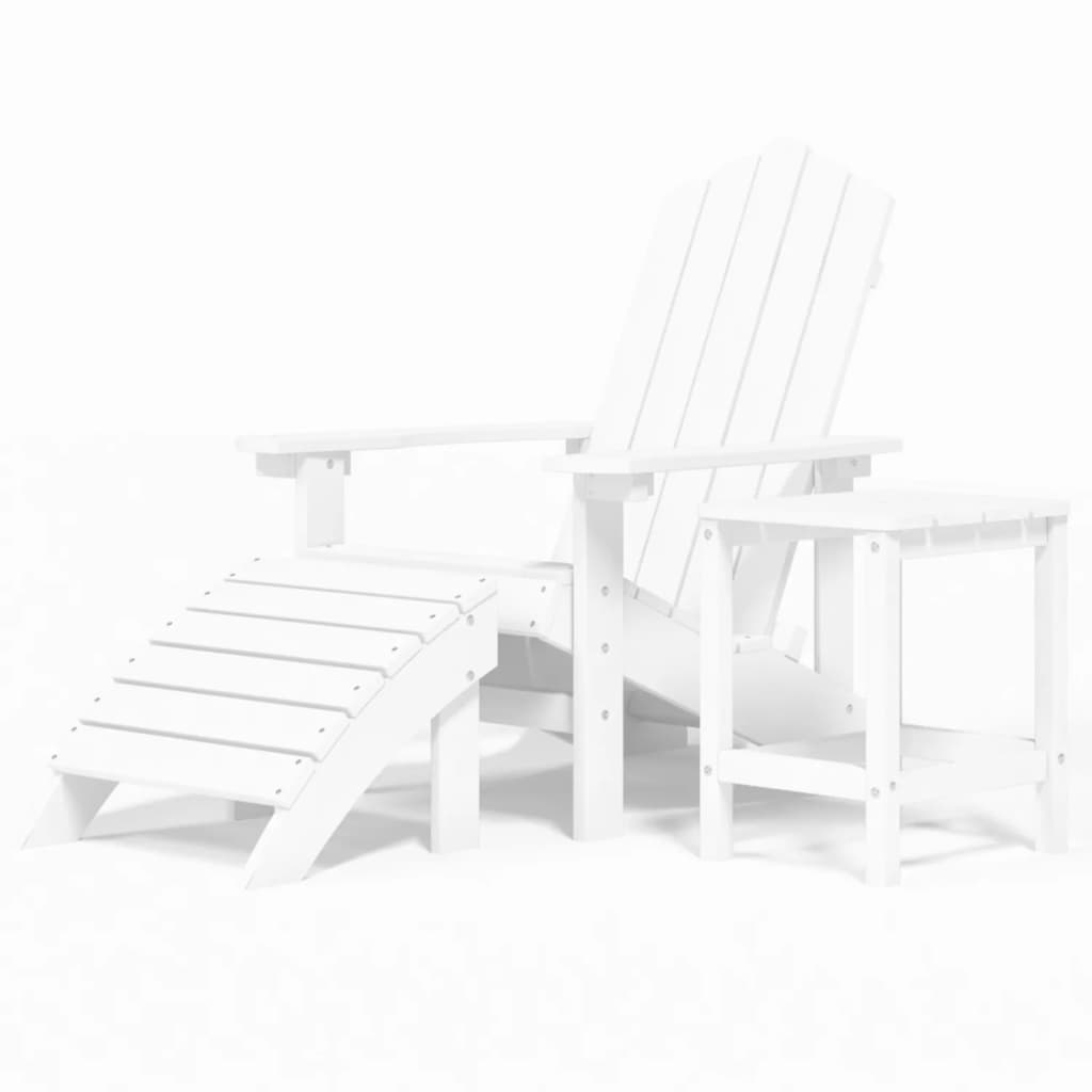 Garden Adirondack Chair with Footstool & Table HDPE