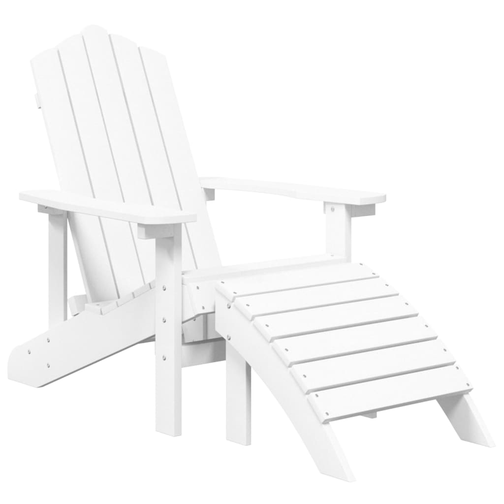 Garden Adirondack Chair with Footstool & Table HDPE
