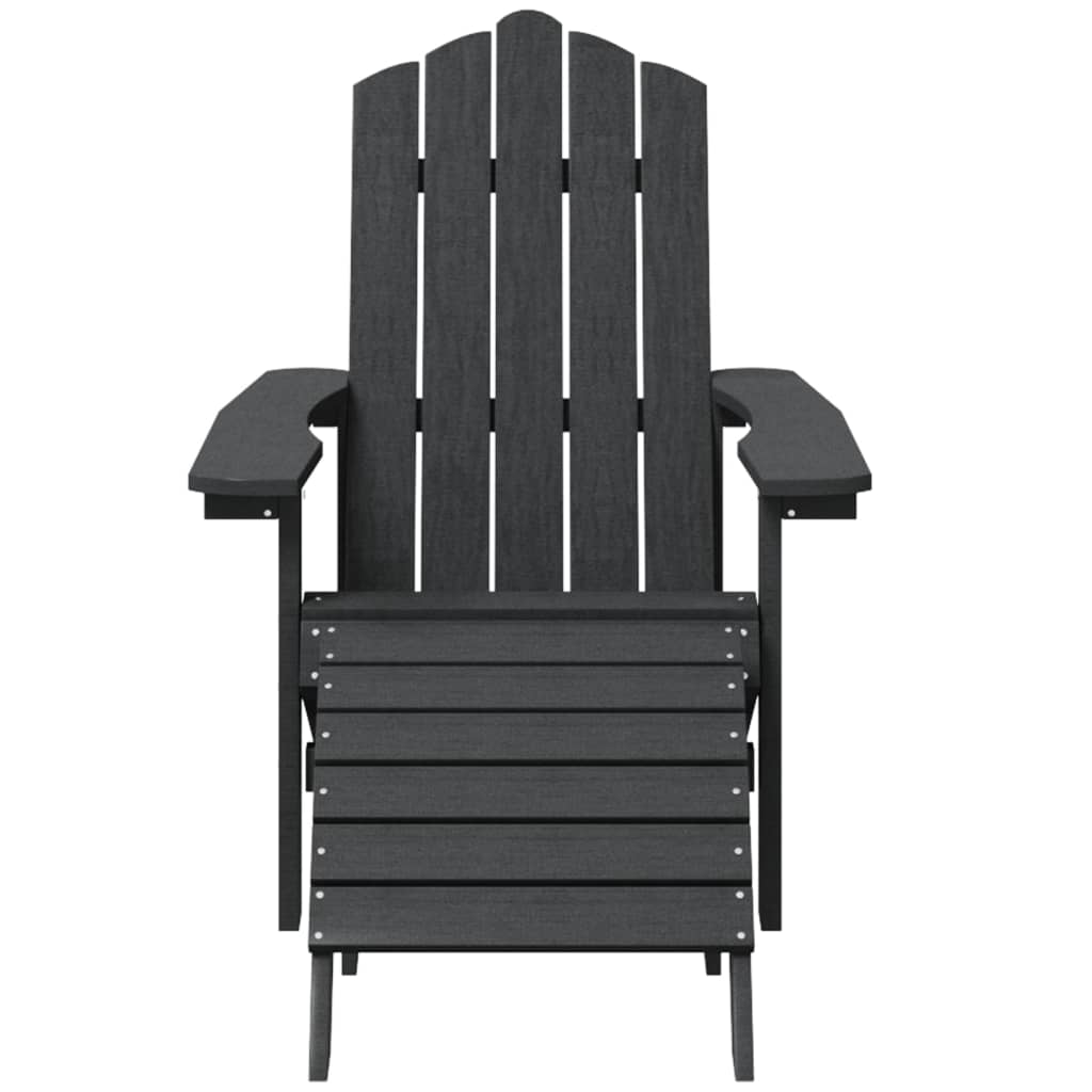Garden Adirondack Chair with Footstool & Table HDPE