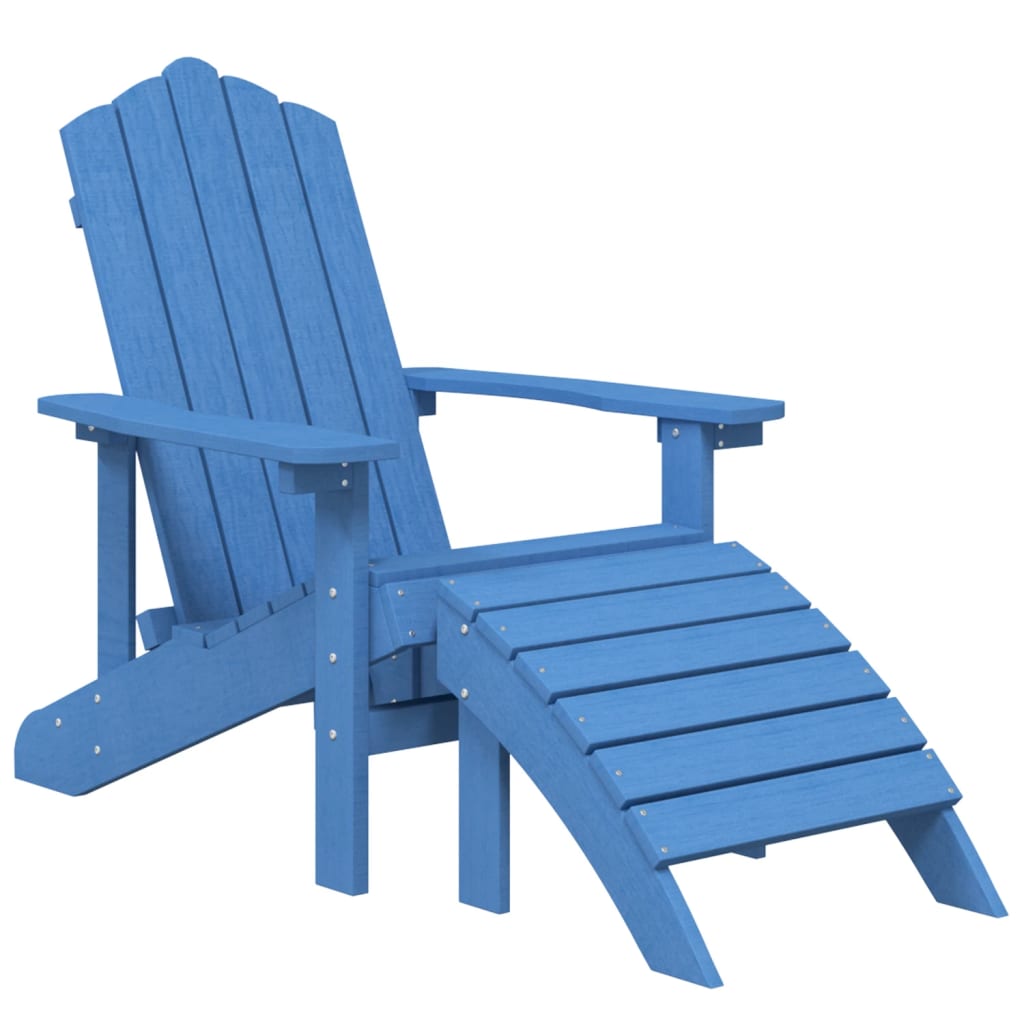 Garden Adirondack Chair with Footstool & Table HDPE