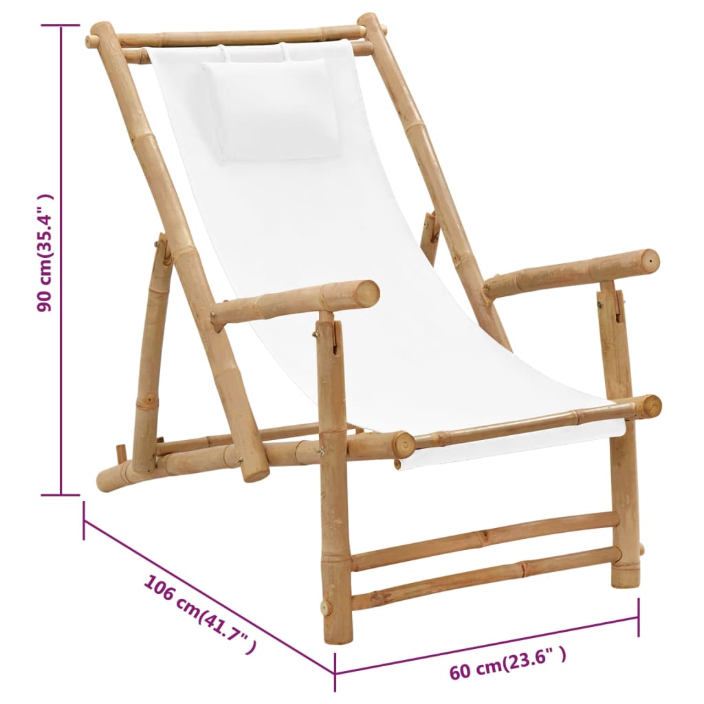 Bamboo and Deck Chair with Optional Arms