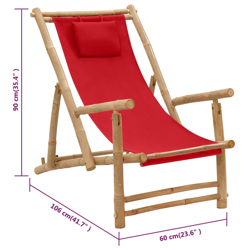 Bamboo and Deck Chair with Optional Arms