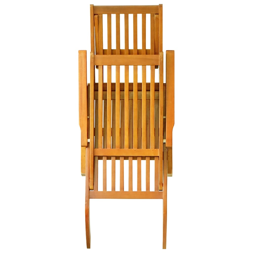 Pair of Outdoor Deck Chairs with Optional Table in Solid Wood Acacia