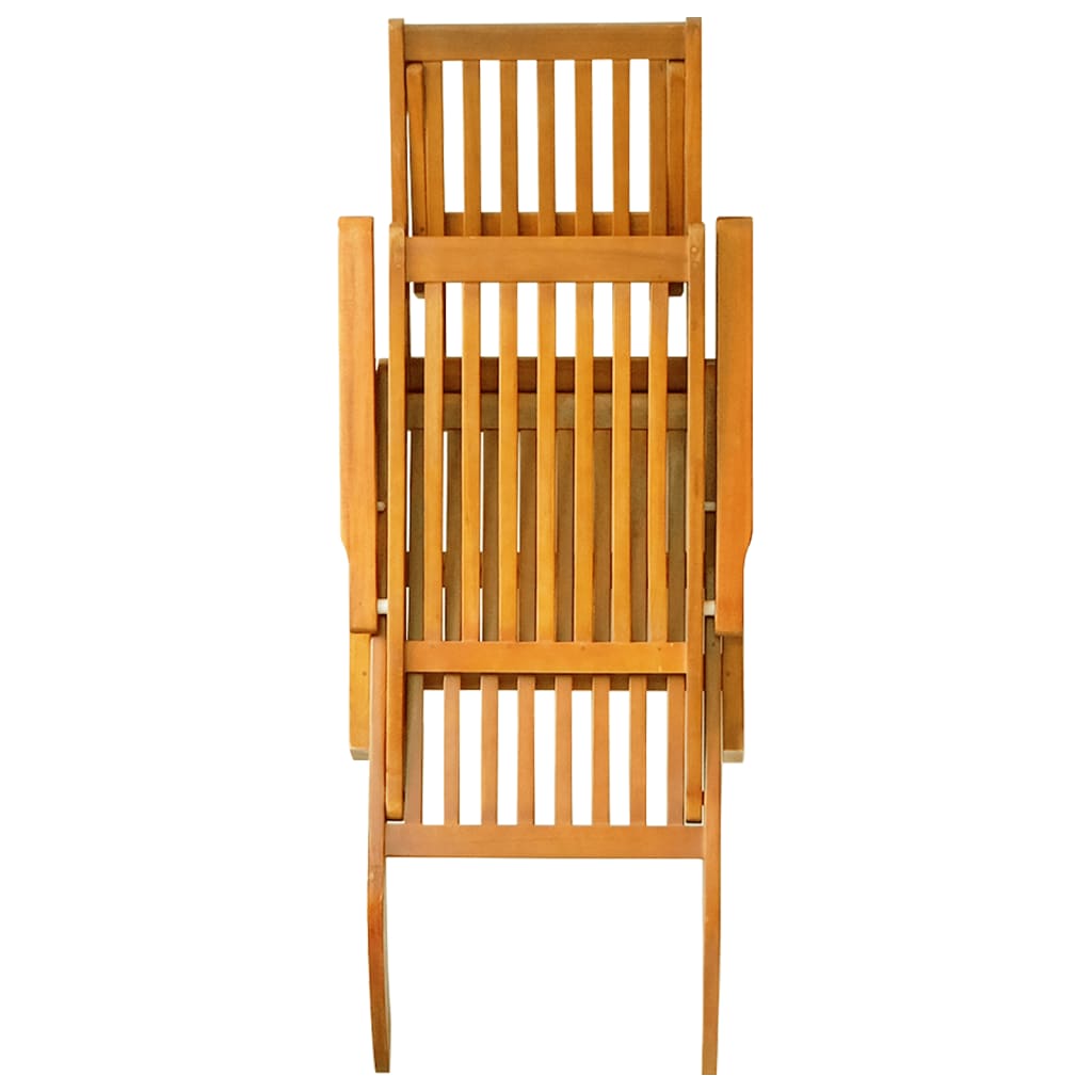 Pair of Outdoor Deck Chairs with Optional Table in Solid Wood Acacia