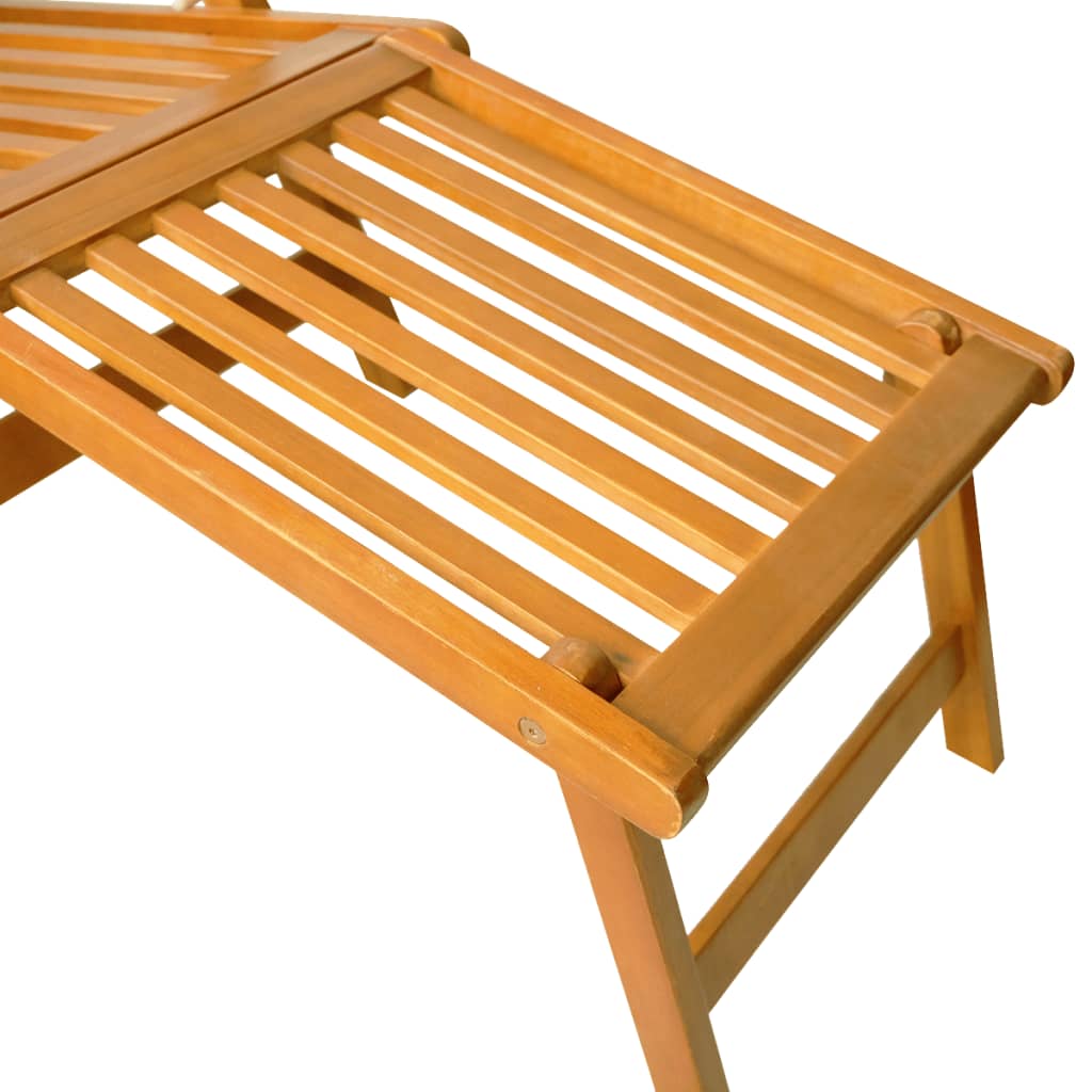 Pair of Outdoor Deck Chairs with Optional Table in Solid Wood Acacia