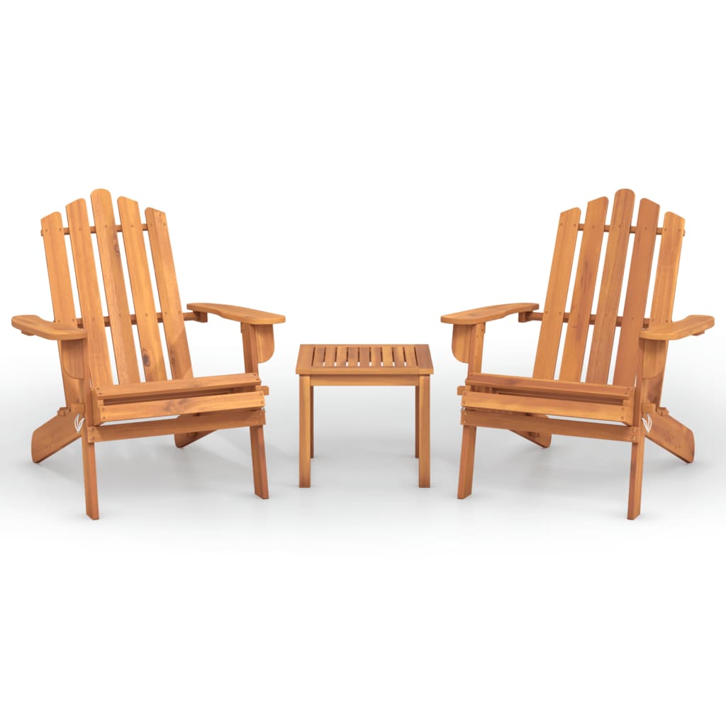 Adirondack Garden Lounge in Acacia Wood - 3 Piece, Multiple Seating Options