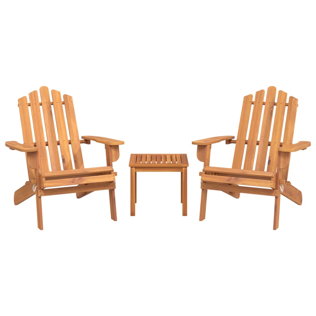 Adirondack Garden Lounge in Acacia Wood - 3 Piece, Multiple Seating Options