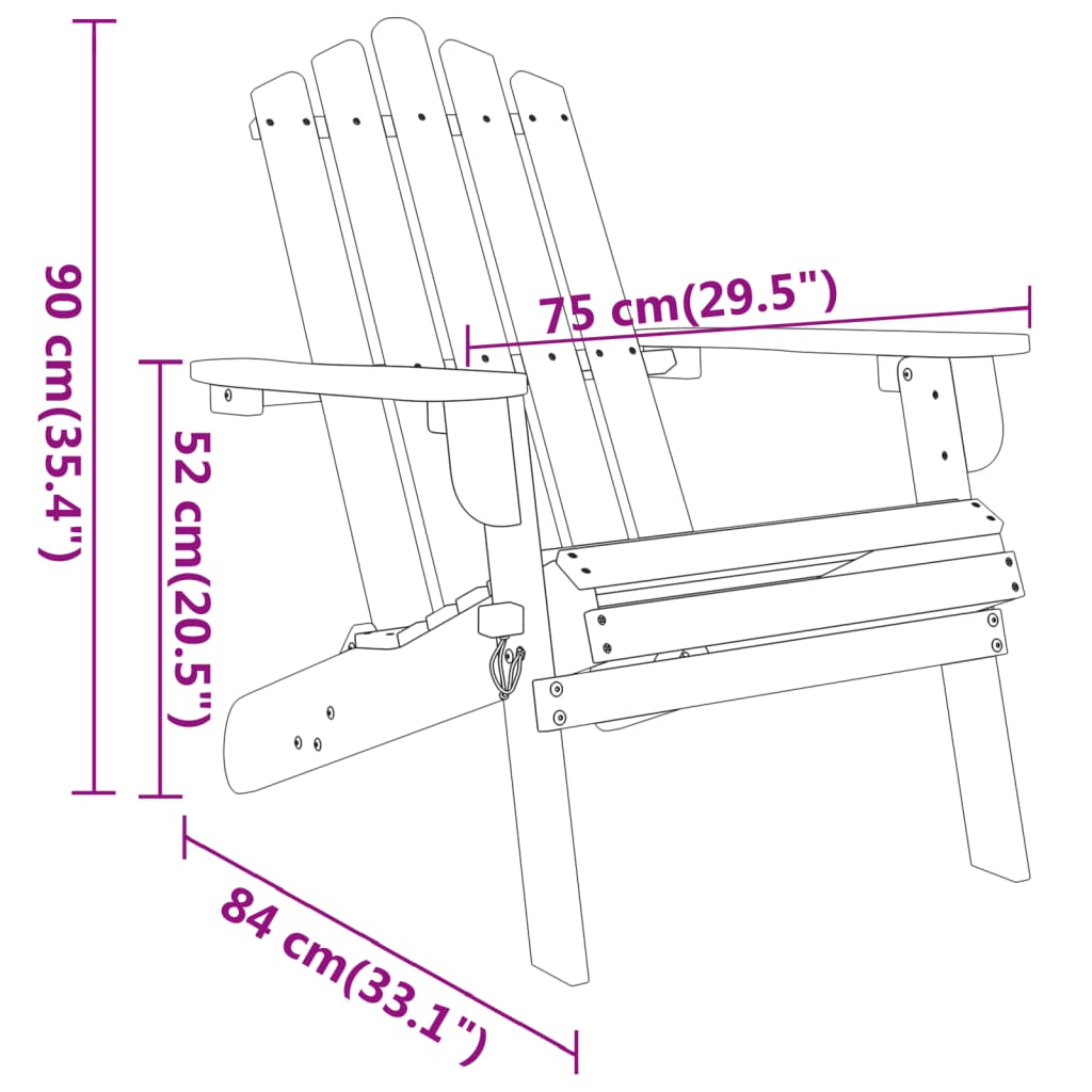 Adirondack Garden Lounge in Acacia Wood - 3 Piece, Multiple Seating Options