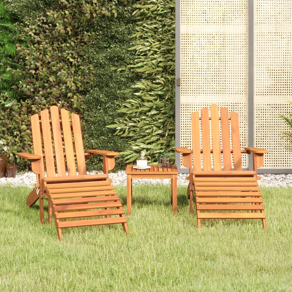 Adirondack Garden Lounge in Acacia Wood - 3 Piece, Multiple Seating Options