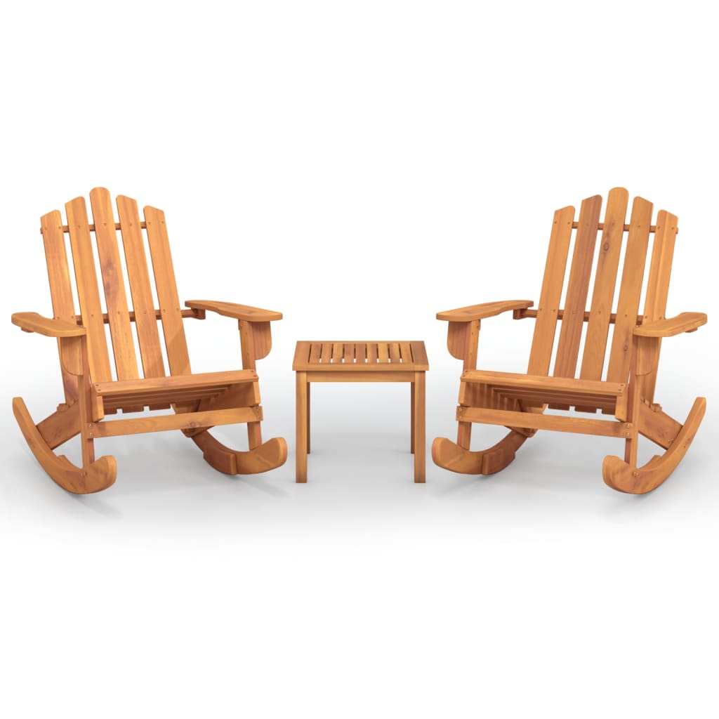 Adirondack Garden Lounge in Acacia Wood - 3 Piece, Multiple Seating Options