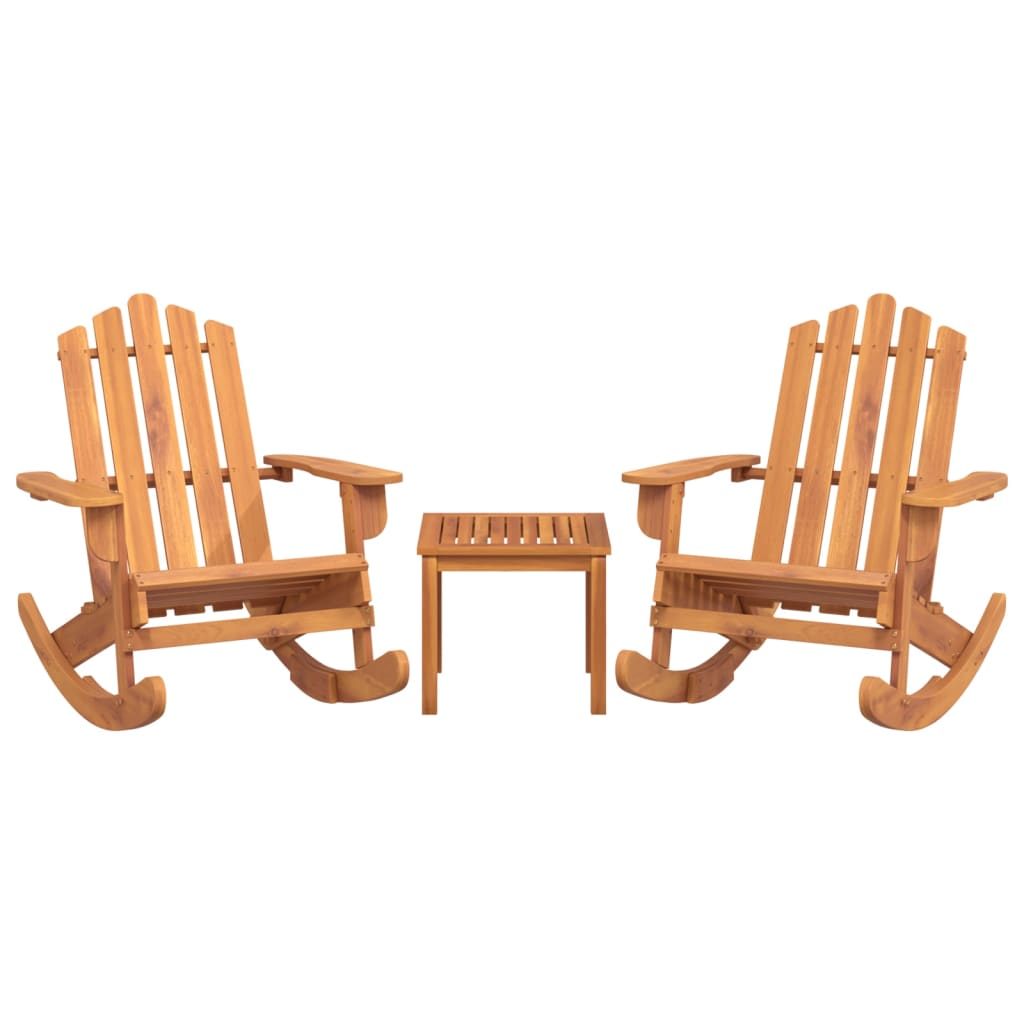 Adirondack Garden Lounge in Acacia Wood - 3 Piece, Multiple Seating Options