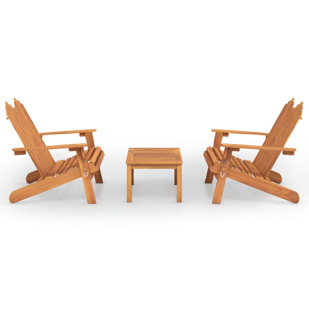 Adirondack Garden Lounge in Acacia Wood - 3 Piece, Multiple Seating Options